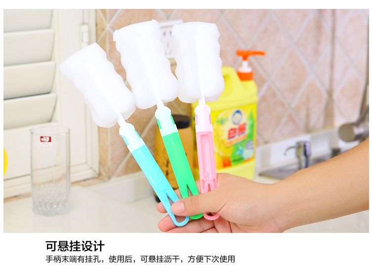 Tân Cương cửa hàng bách hóa tay cầm dài bọt biển làm sạch cốc bàn chải cách nhiệt mạnh mẽ bàn chải cốc cốc bàn chải làm sạch bàn chải - Thiết bị sân khấu đèn led nháy xanh đỏ