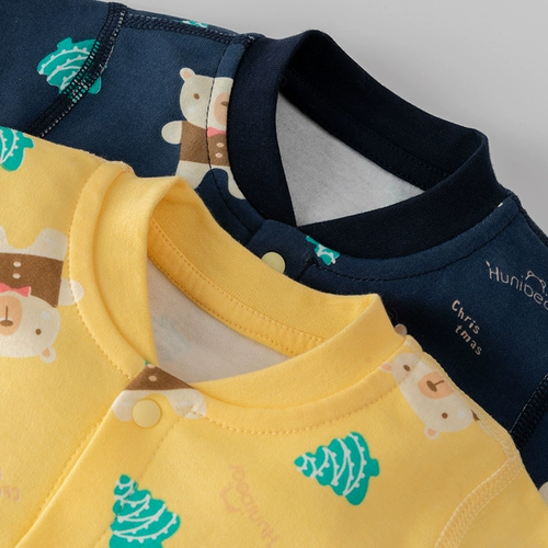 Детский осенний хлопковый лонгслив для выхода на улицу, боди, детская тонкая пижама для новорожденных, в западном стиле