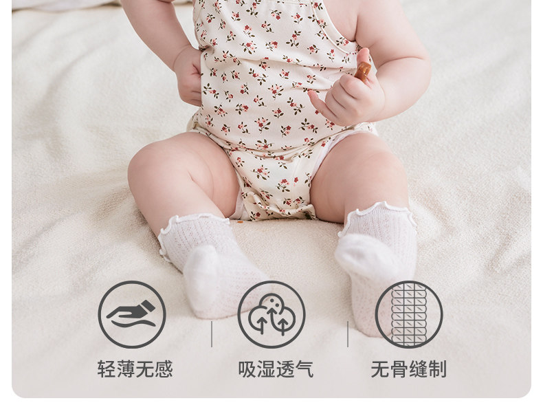 欢喜小熊女宝宝吊带包屁衣夏季新生婴儿睡衣夏薄款衣服背心连体衣 — 2