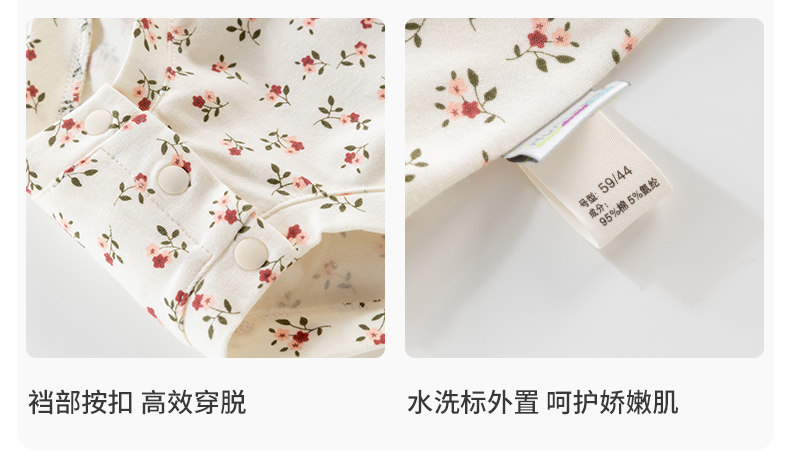 欢喜小熊女宝宝吊带包屁衣夏季新生婴儿睡衣夏薄款衣服背心连体衣 — 23