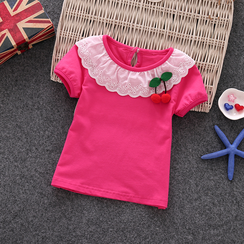 Mùa hè 2018 bé gái mới bồng bềnh áo thun cotton trắng phiên bản Hàn Quốc của bé trai lớn phần mỏng tay ngắn áo thun trẻ em đồng phục