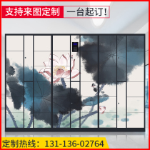 Pattern LOGO customized electronic storage cabinet supermarket shopping mall barcode locker face recognition smart locker