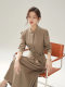 Autumn 2023 New Royal Sister Light Cooked Long Skirt Two-piece High-end Ladies Fashion High-end Sense Shirt Dress