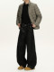 A Carton American-Style Raw Denim Scimitar-Cut Jeans for Men and Women, Baggy Design, Raw Denim Wide-Leg Casual Pants