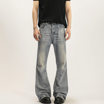 A Carton High Street Cleanfit Washed Denim Jeans for Men, Straight Loose Fit, Slightly Flared Long Pants, Vibe Style Pants for Women