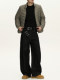 A Carton American-Style Raw Denim Scimitar-Cut Jeans for Men and Women, Baggy Design, Raw Denim Wide-Leg Casual Pants