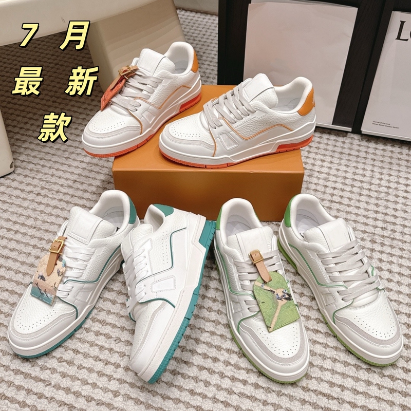 High-Quality 2026 New Color Matching Thick-Soled Couple's Sneakers Made in Dongguan, Women's Genuine Leather and Denim Lace-Up Casual Shoes