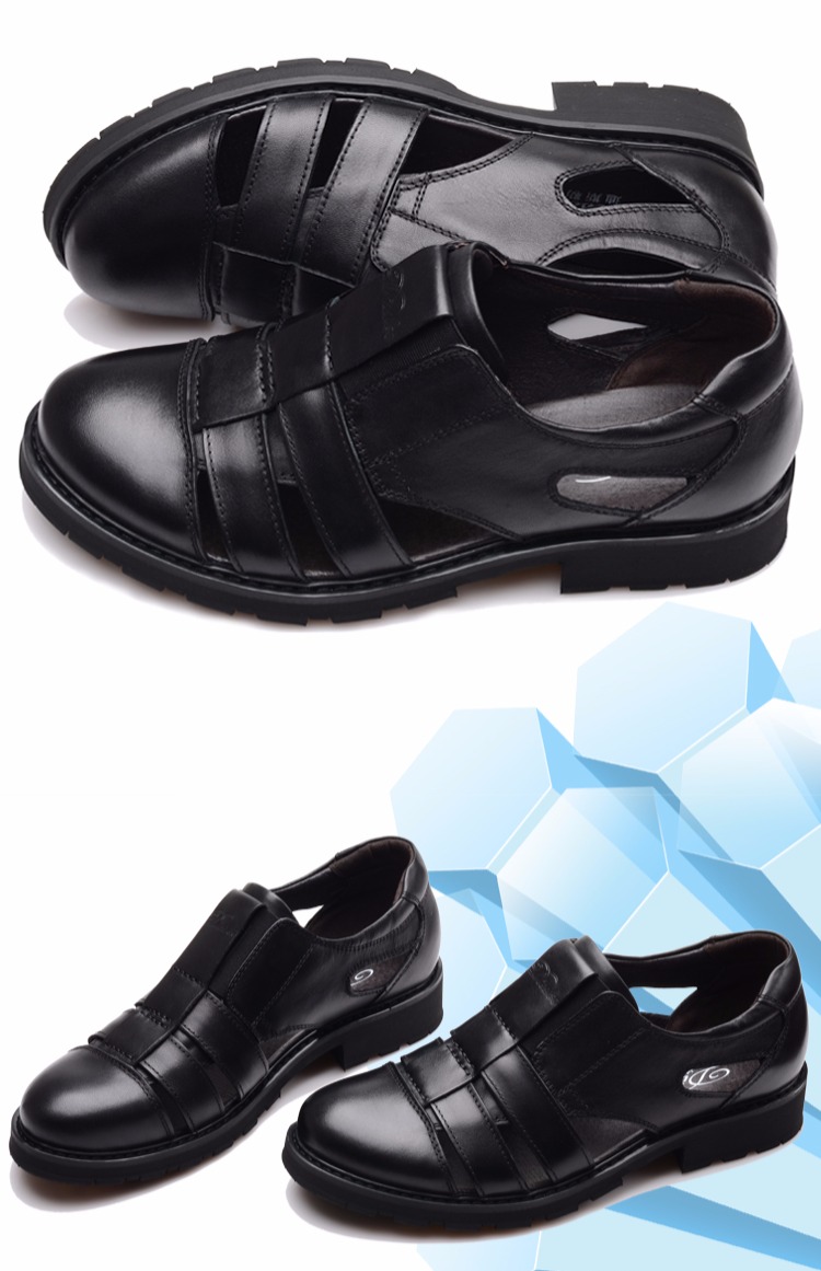 Dessler nam da lộn da Baotou sandal dày đáy kinh doanh váy thoáng khí mát mẻ da da giày nam mùa hè giày tây nam đẹp
