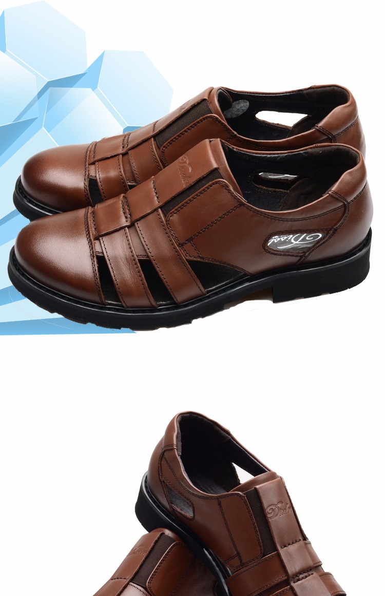 Dessler nam da lộn da Baotou sandal dày đáy kinh doanh váy thoáng khí mát mẻ da da giày nam mùa hè giày tây nam đẹp