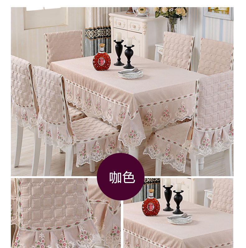 Vải bàn đơn giản vải bàn cà phê vải hình chữ nhật hộ gia đình bàn mat khăn vải ghế ghế đệm đặt bìa bao gồm ghế mua khăn trải bàn
