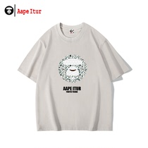 Aape ITUR Pure Cotton Short Sleeve T-Shirt Male Summer Tide Card New Big Code Easy Teen Couple Printed Half Sleeves