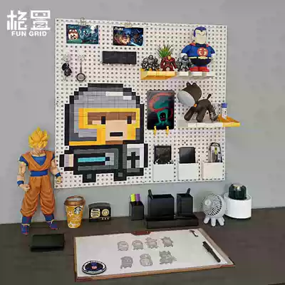 Pixel hole board model blind box shelf room creative decoration home animation wall non-perforated wall decoration