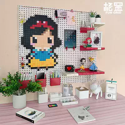 Pixel hole board shelf Children's cartoon room creative decoration Home animation wall punch-free wall decoration
