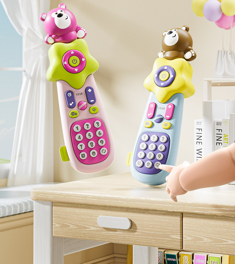 Детский музыкальный телефон 儿童遥控器玩具宝宝仿真音乐手机早教益智电话机婴儿可啃咬男孩女 Huang