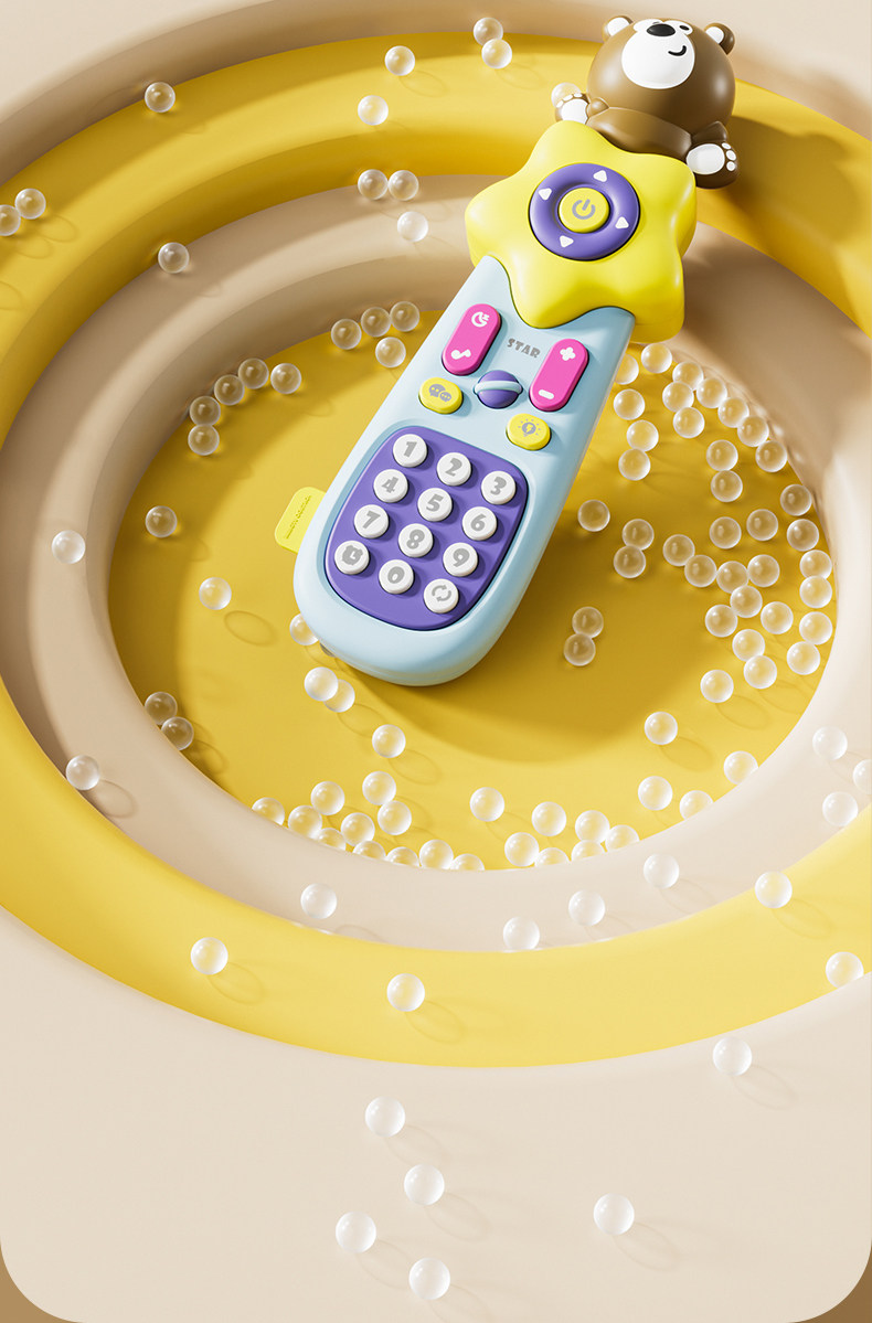 Детский музыкальный телефон 儿童遥控器玩具宝宝仿真音乐手机早教益智电话机婴儿可啃咬男孩女 Huang