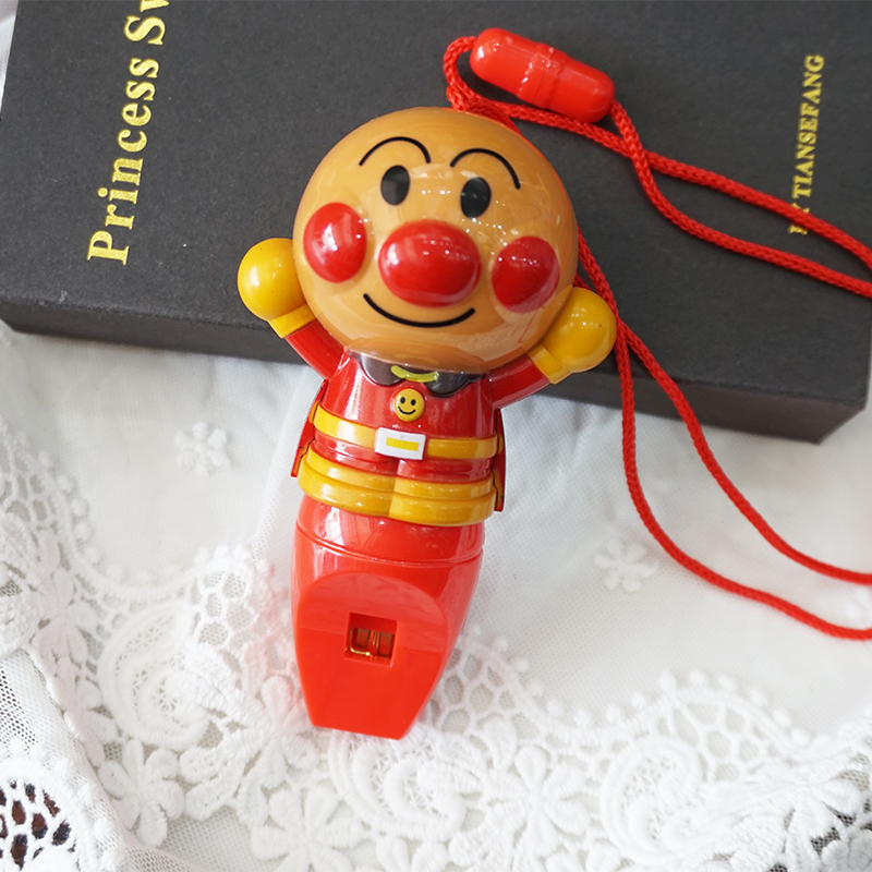 Japan Anpanman whistle children cartoon cute silver chicken Music Musical instrument Lanyard toy Baby gift