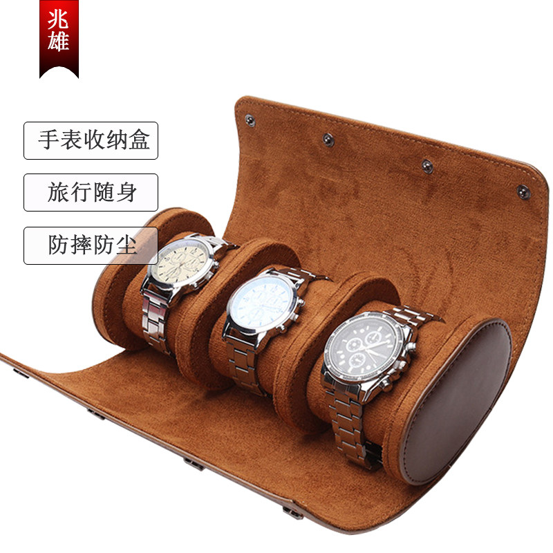 Watch containing box portable table box dust-proof and anti-fall mechanical hand watch leather table box Multi-functional travel carry-on bag