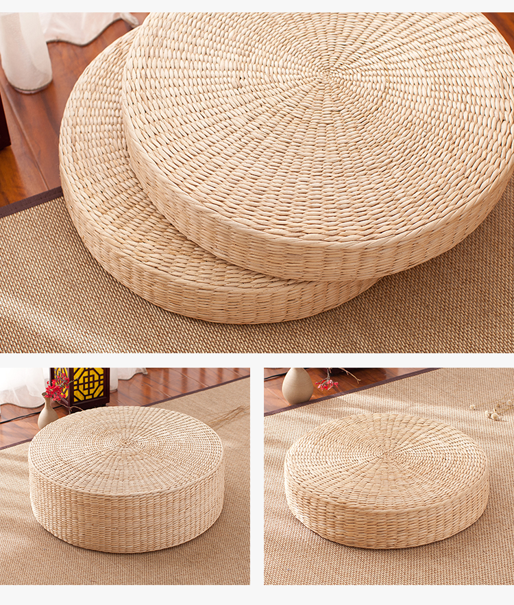 Trà rơm tatami mat thiền Phật thiền đệm pad dày mat mây Po chạy lên phòng khách futon đệm - Ghế đệm / đệm Sofa bộ đệm ghế gỗ