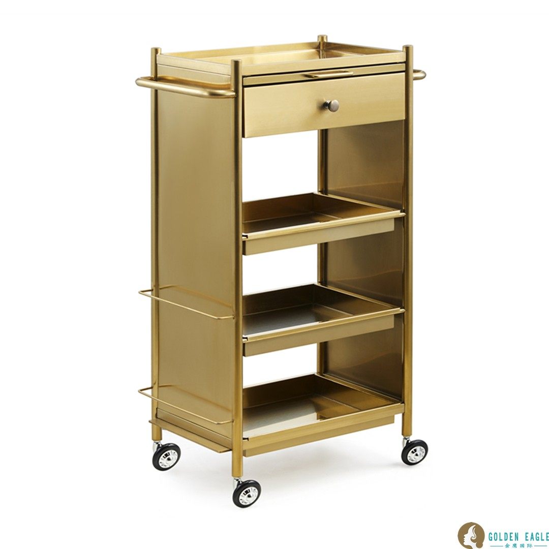 Hair Stylist Stroller Hairdresser Shop Tool Cabinet Cut Hair Tool Car Hair Salon Floor Cupboard Beauty Hair Shop Bronzing Trolley