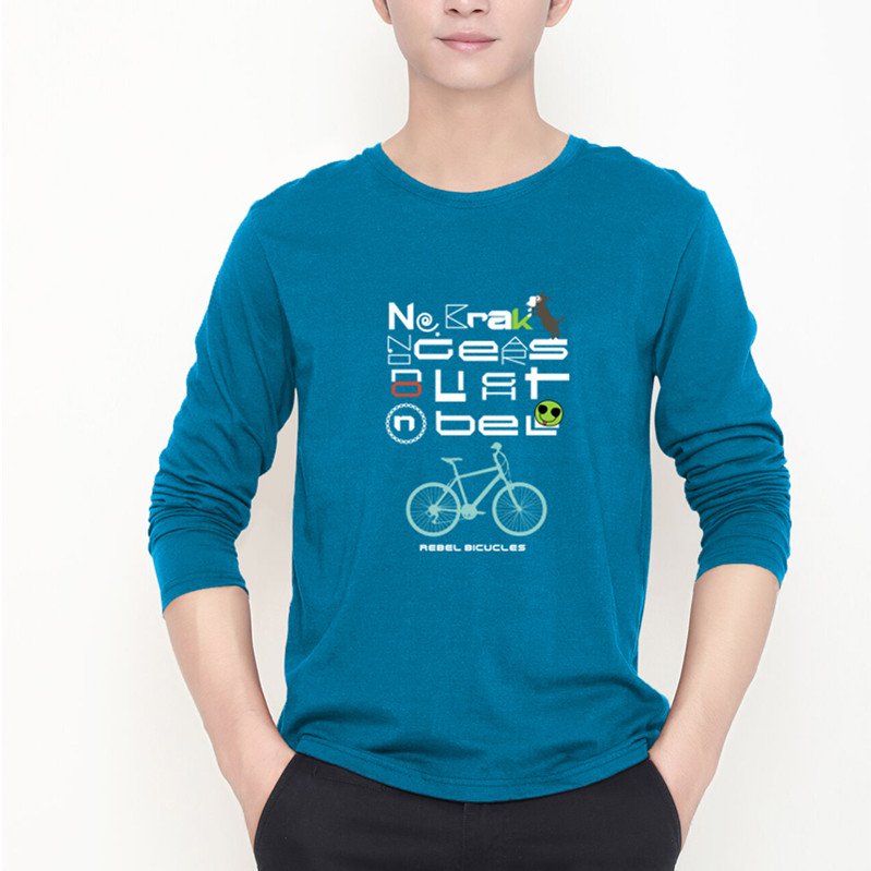Áo thun dài tay nam cổ tròn cotton mỏng, áo sơ mi nữ thanh niên cộng với phân bón XL chất béo béo mùa thu mặc ngoài ao phong nam
