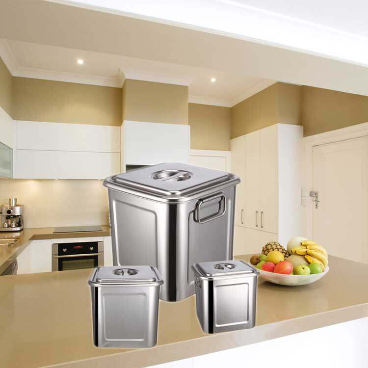 Special Thick Stainless Steel Quadrilateral High Boiler Milk Tea Barrel With Lid Large Capacity Commercial Bottling Oil Barrel 4 White Milk Barrel Bucket 30L