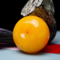 Mi La fishing brand natural beeswax pendant Safety buckle Guanyin Chanterelle yellow money bag Princess buckle with chain bracelet