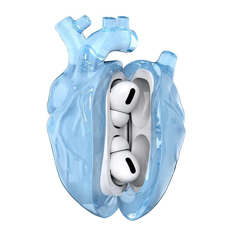 808Fc Original Heart Airpodspro2 Apple Earphone Case Liquid Silicone [Blue] AirPods 4Th Generation Protective Cover Transparent Pro Compatible with Apple Bluetooth Earphones C Port 3Rd Generation Anti-Drop Case