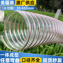 PU transparent steel wire vacuum hose for air supply exhaust suction and delivery hose fan tube bean skin special anti-freeze 250mm
