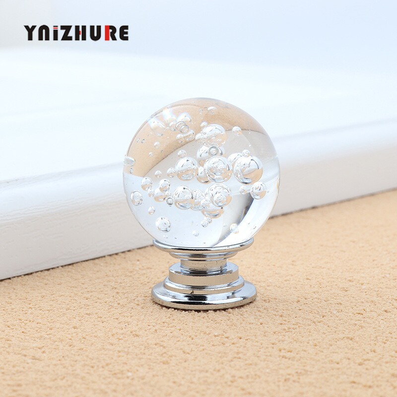 High-grade export to Europe 30MM modern minimalist bubble K9 crystal ball handle overall cabinet wardrobe drawer handle