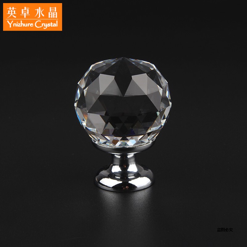 Modern European style black crystal handle modern minimalist wardrobe door small handle cabinet wine cabinet drawer small handle single hole