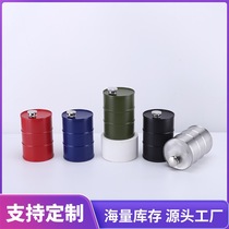 Outdoor creative camping flask 304 stainless steel cylindrical flask flask 750ml gasoline barrel flask manufacturer direct supply