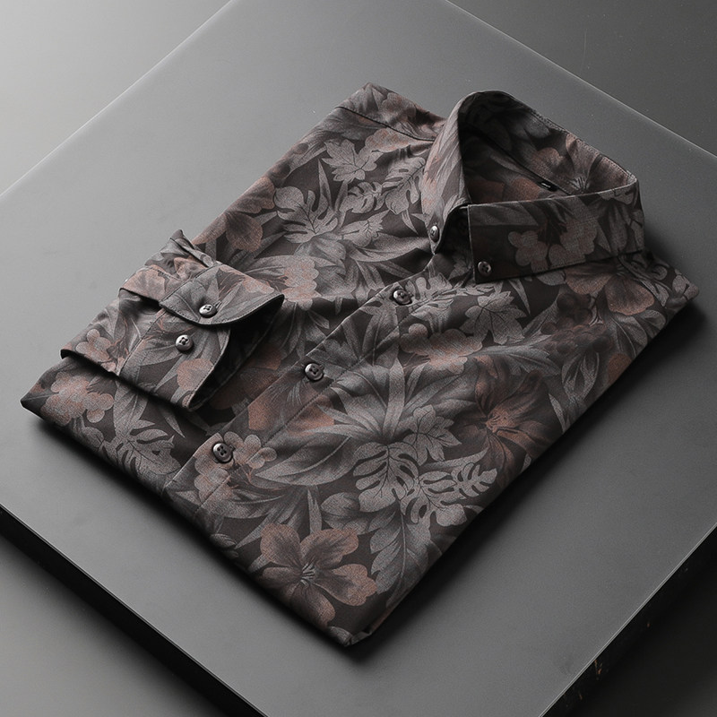 2021 Spring and Autumn Shirt Men Sleeve Cut Anti - wrinkle shirt Business Leisure Iron Business British Shirt Men