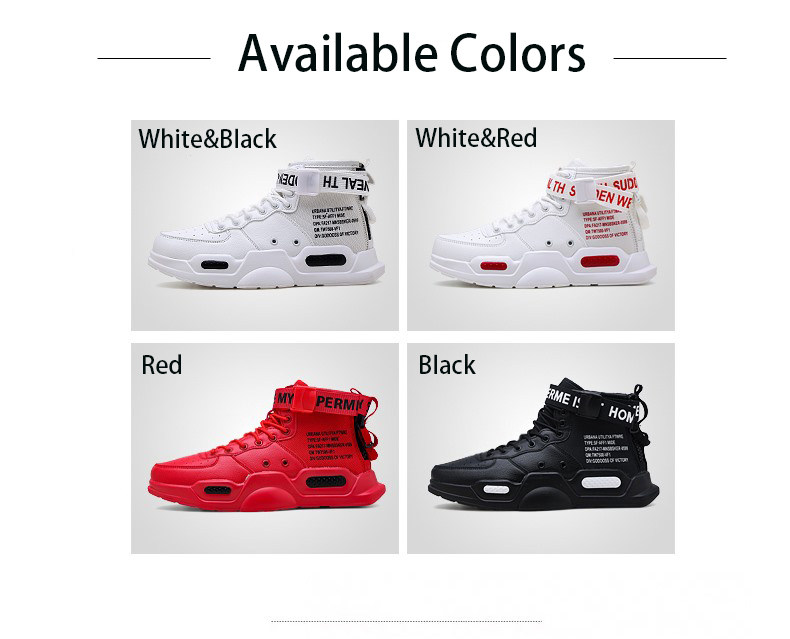 Description Picture 5 of itemBrand New Mens High Top Sneakers Outdoor Basketball Shoes Male White Sneakers Comfortable Casual Sports Shoes Zapatillas Hombre