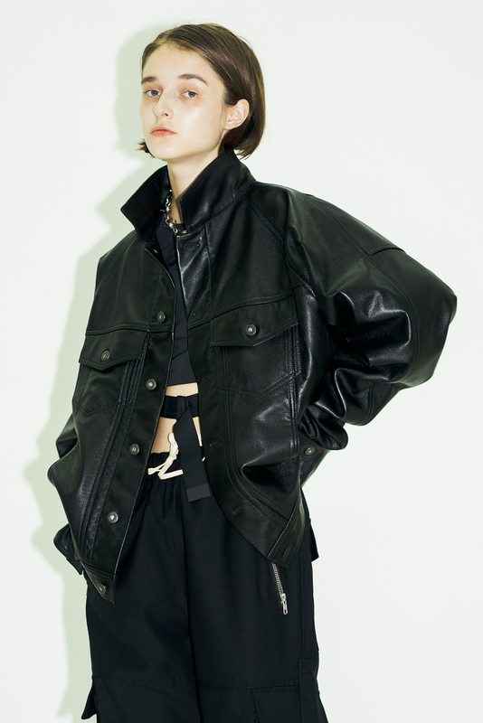 Unknownworld Fw18 Heavy Leather Silhouette Cut Short Jacket Underground Punk Leather Jacket Unknownworld Fw18 Heavy Leather Silhouette Cut Short Jacket Underground Punk Leather Jacket