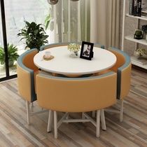 Nordic minimalist reception table and chairs Combined in talks table and chairs shop guests table and chairs office Leisure small round table dining table