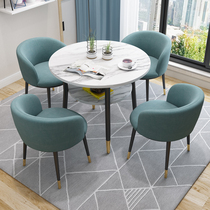 Light Extravagant Talks Reception Desk Leisure Will Guest Milk Tea Shop Lounge Area Sales Office Small Family Circle Brief Table And Chairs Combination