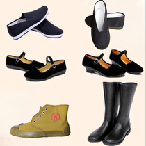 Childrens mens and womens cloth shoes Wanger primary school performance dance shoes embroidered cloth shoes round mouth cloth shoes leather boots stage performance shoes