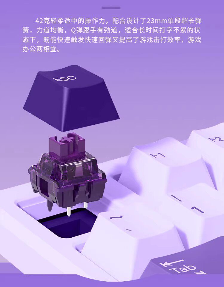 Вал 【顺丰】ttc烈焰紫轴v2轴办公电竞游戏热插拔客制化hifi机械键盘
