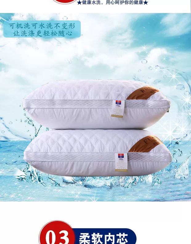 Đặc biệt gối gối đôi bông lông nhung chính hãng cho người lớn cổ gối đơn gối có thể giặt gối chữ u cao su non