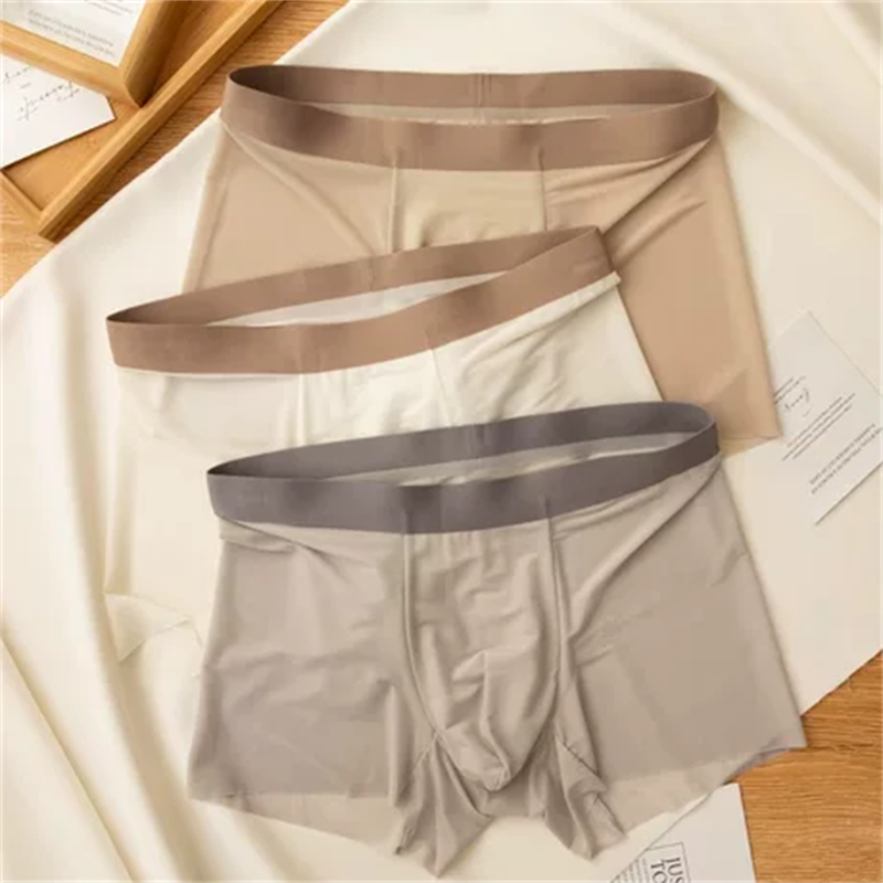 Fenperate High-End Men's Ice Silk Mask Pants 2026 New Antibacterial Simple Breathable Quick-Drying Boxer Shorts
