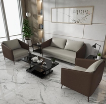 Office Sofa Tea Table Combo Brief Modern Trio Small Business Reception Guest Lounge Sofa