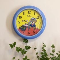 Japan RHYTHM Li Sheng wall clock cute cartoon childrens bedroom 12 inch mute student CMG894