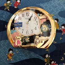 Japan RHYTHM sound clock Animal kingdom Pastoral living room Bedroom Childrens room Student 4SE504