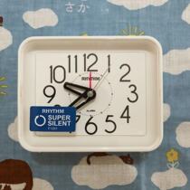 Japanese Riseng RHYTHM Super Silent Student Japanese Wind Alarm Clock Bedroom Bedside Sleeping Night Light CRE891