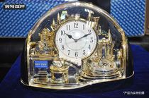 Japan RHYTHM sound clock Crystal Swan Castle Pastoral living room bedroom villa 4SG738