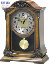 RHYTH Japan Lisheng European classical living room office high-end solid wood music desk clock CRJ717