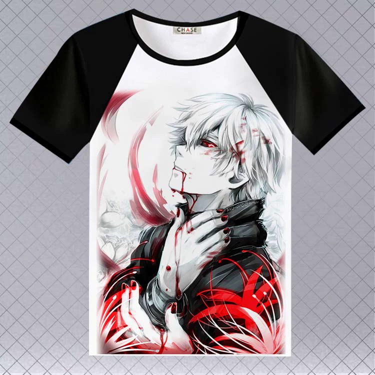 Tokyo Ghouls 金 oul anime Anime áo phông ngắn tay xoay quanh quần áo nam nữ thứ hai nhân dân tệ mùa hè - Carton / Hoạt hình liên quan hình dán dễ thương