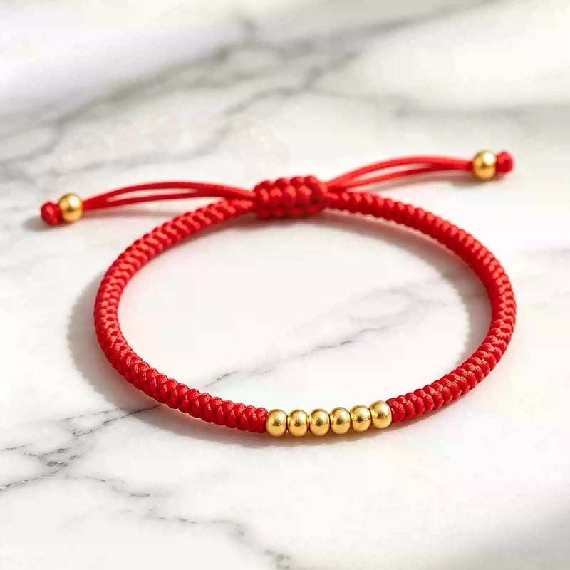 Shao Jin Fang {E3} Red String Bracelet for Women, Braided Bead Bracelet, Vintage Style, Simple Design Shao Jin Fang {E3} Red String Bracelet for Women, Braided Bead Bracelet, Vintage Style, Simple Design