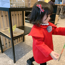 Little Mu Mu girl cloak coat foreign childrens woolen coat female baby 2020 new autumn and winter cotton coat