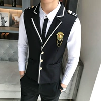 Suit vest nam xu hướng cá tính đa năng phần mỏng Anh đẹp trai phiên bản Hàn Quốc của đại học áo gió nam thương hiệu thủy triều - Dệt kim Vest áo cardigan nam